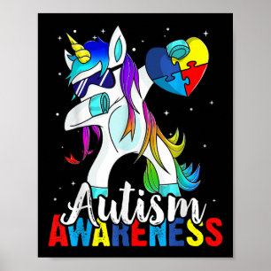 Poster Dabbing Unicorn Sensibilisation sur l'autisme Enfa