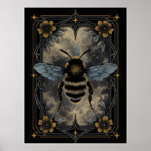 Poster d'abeille céleste - Art de l'insecte botani