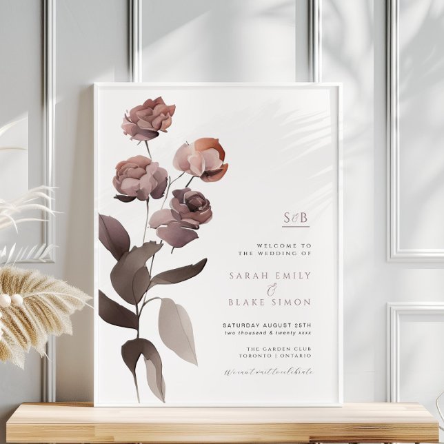 Poster d'accueil du Mariage rose violet (Créateur téléchargé)