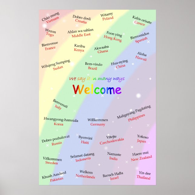 Poster d'accueil ESL multilingue (Devant)