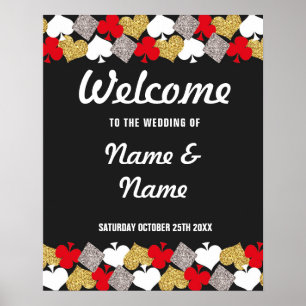 Poster d'accueil Vegas Casino Gold Mariage Poster