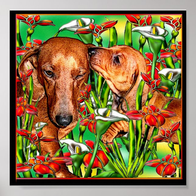 Poster Dachshund Art (Devant)