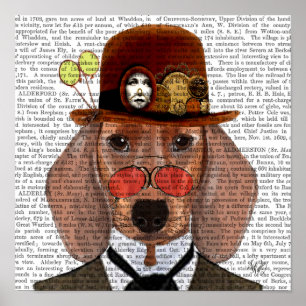 Poster Dachshund avec Casquette Bowler Steampunk