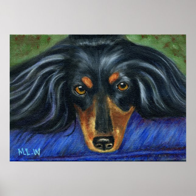 Poster Dachshund Chig Breed Art - Hallie (Devant)