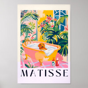 Poster Dachshund Dans La Baignoire Drôle Décor, Matisse P