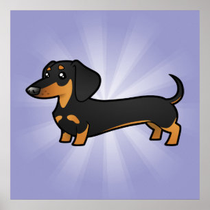 Poster Dachshund de dessin (manteau lisse)