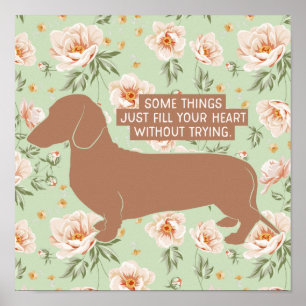 Poster Dachshund Doxie Teckel Citation d'illustration