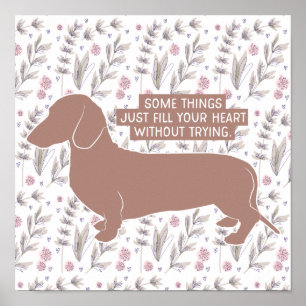 Poster Dachshund Doxie Teckel Citation d'illustration