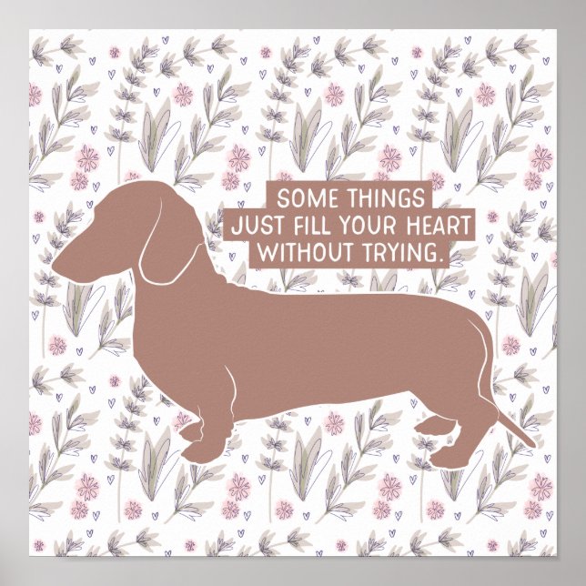 Poster Dachshund Doxie Teckel Citation d'illustration (Devant)