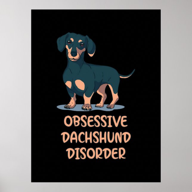 Poster Dachshund obsessionnel (Devant)