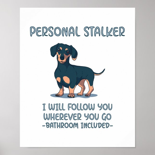 Poster Dachshund Personal Stalker (Devant)