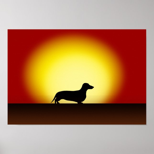 Poster "Dachshund Sunset" (Devant)