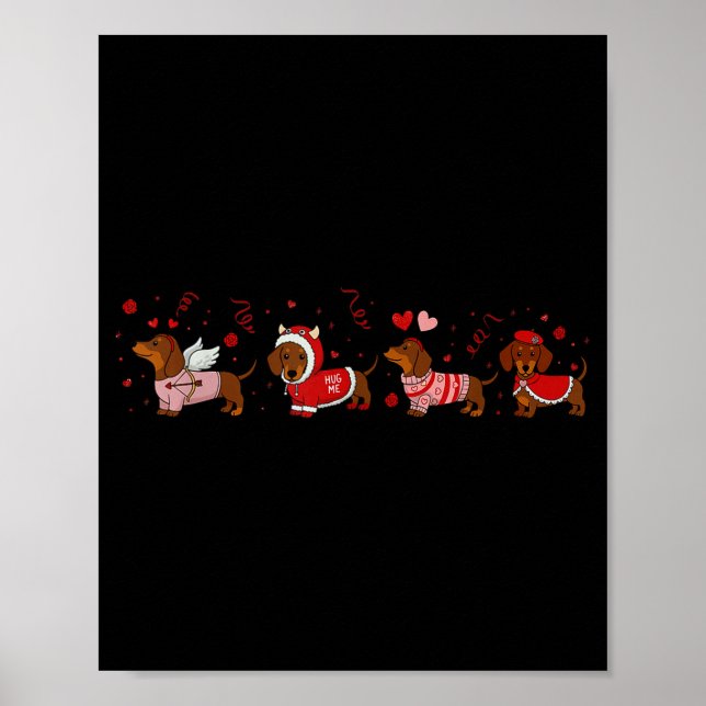 Poster Dachshund Valentine Dachshund Valentine’s Day Saus (Devant)