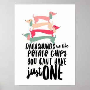 Poster Dachshunds sont comme les Chips de Pomme de Terre