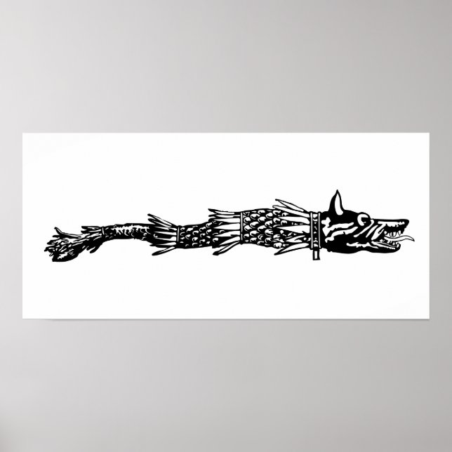 Poster dacia wolf drapeau du serpent histoire de la rouma (Devant)