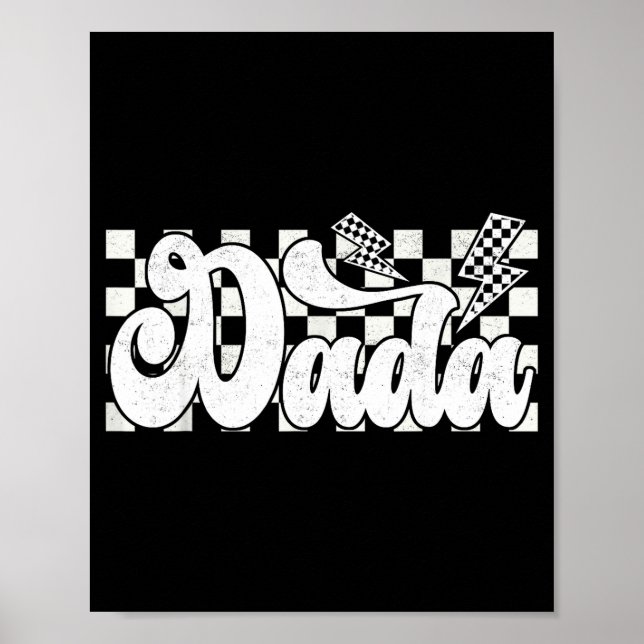 Poster Dada Lightning Checkered Father's Day Dad Grandpa  (Devant)