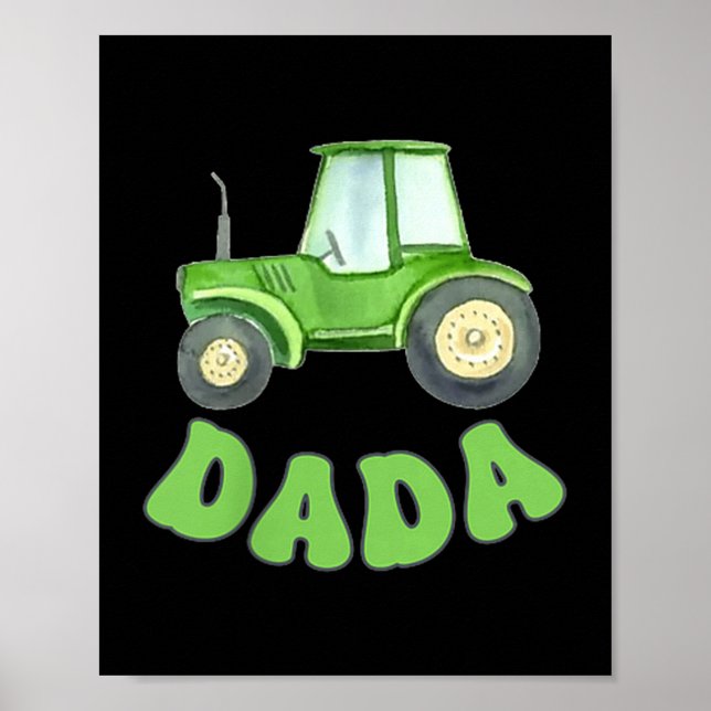 Poster Dada Of The Birthday Boy Tractor Farm Trucks Famil (Devant)