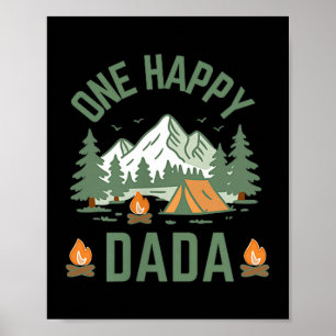 Poster Dada un campeur heureux 1er anniversaire camping