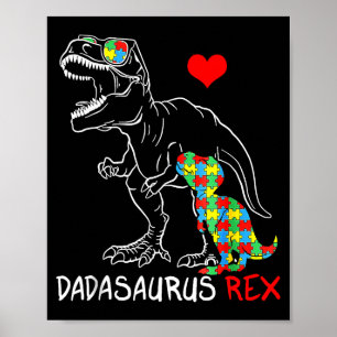 Poster Dadasaurus Rex Sensibilisation à l'autisme Papa fi