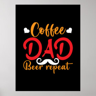 Poster Daddy Cadeau Café Papa Bière Répétition