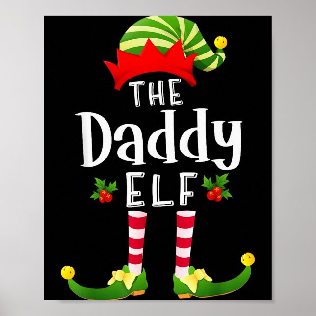 Poster Daddy Christmas Elf Matching Pajama X-mas Party  (Devant)