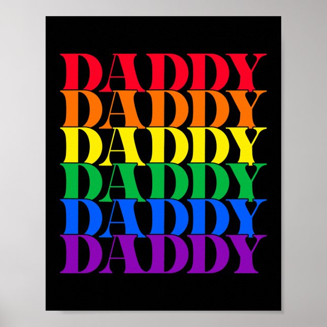 Poster Daddy Gay Daddy Bear Retro LGBT Rainbow LGBTQ (Devant)