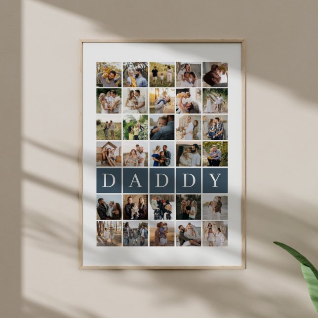 Poster Daddy Grid 30 Photo Collage Family Keepsake (Créateur téléchargé)