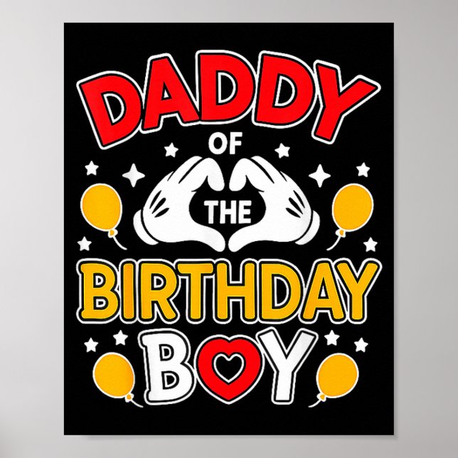 Poster Daddy Of The Birthday Boy Shirt Matching Dad Son F (Devant)