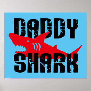 Poster Daddy Shark Worn Graphic
