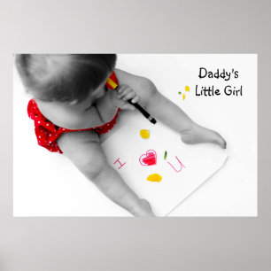 Poster Daddys Petite Fille Je T'Aime Papa Je T'Envie