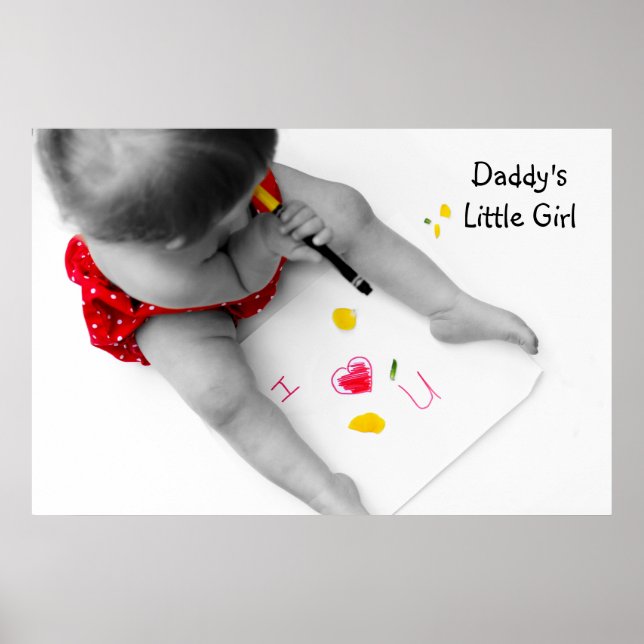 Poster Daddys Petite Fille Je T'Aime Papa Je T'Envie (Devant)