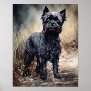 Poster d'affiche d'art de chien Affenpinscher