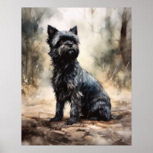 Poster d'affiche d'art de chien Affenpinscher