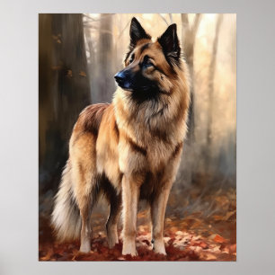 Poster d'affiche d'art de chien Tervuren Belgique