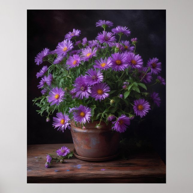 Poster d'affiche d'art en fleurs mauve (Devant)