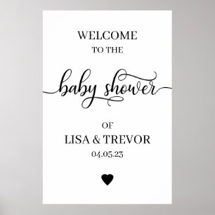 Poster d'Affiche de bienvenue Baby shower moderne