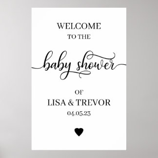 Poster d'Affiche de bienvenue Baby shower moderne 