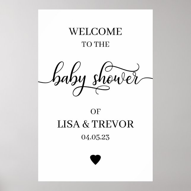 Poster d'Affiche de bienvenue Baby shower moderne  (Devant)