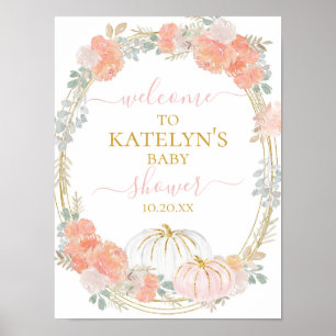 Poster d'Affiche de bienvenue Citrouille rose