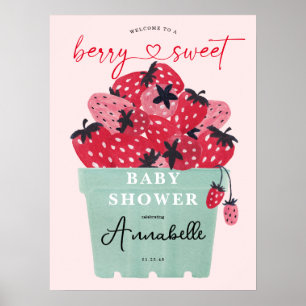 Poster d'Affiche de bienvenue de Baby shower Berry