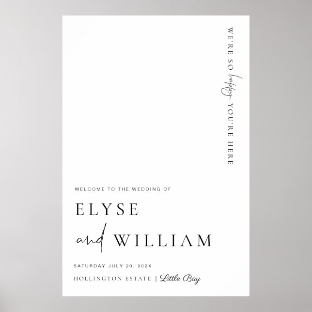 Poster d'Affiche de bienvenue minimal moderne Este (Devant)