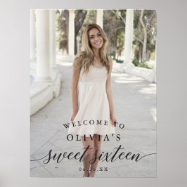 Poster d'Affiche de bienvenue sweet sixteen avec p