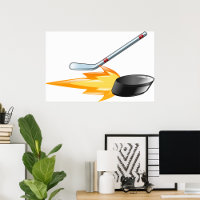 Poster d'affiche de la canette de hockey flamboyan