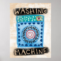 Poster d'affiche de la machine à laver