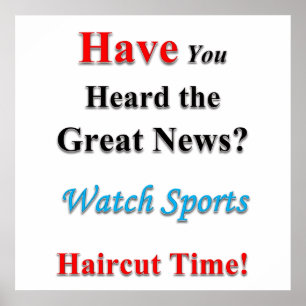 Poster d'affiche de vente de coupe de cheveux spor