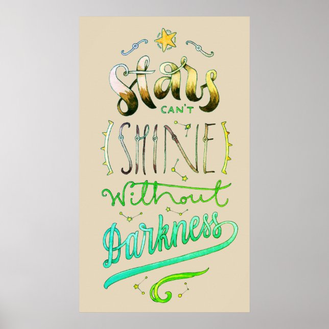 Poster d'affiche Stars Can't Shine Typography (Devant)