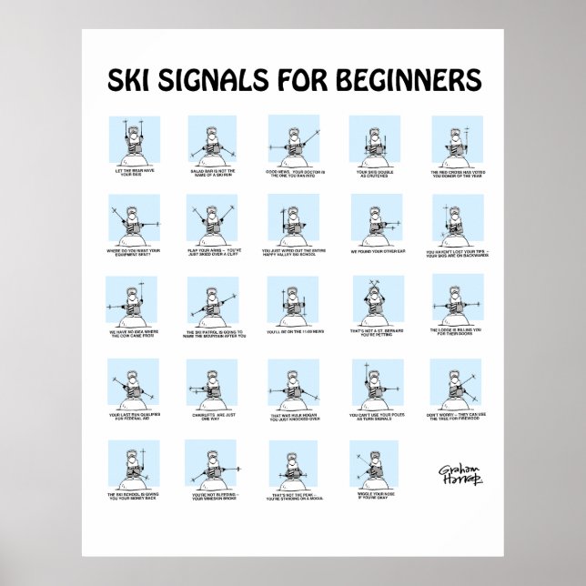 Poster d'affiches de ski pour débutants par Graham (Devant)