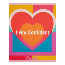 Poster d'Affirmation Coeur Rose Orange Personnalis