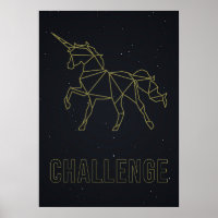 Poster d'affirmation de cheval Origami unicorn