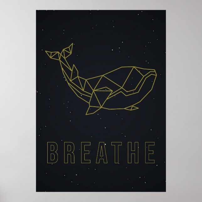 Poster d'affirmation de soi origami baleine halein (Devant)